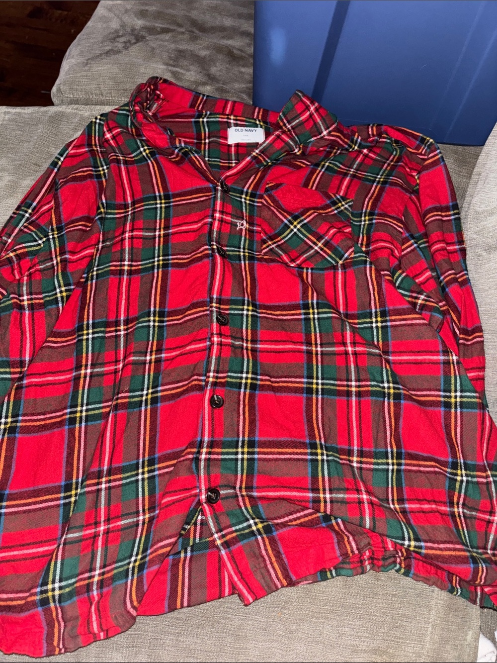 Old Navy Red Green Plaid Pajama Top Men’s XXXL Old Navy